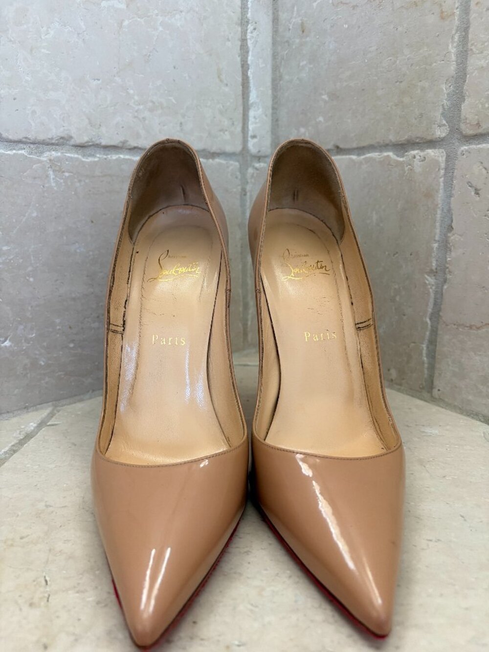 Christian Louboutin So Kate 120 Patent Nude Pumps 40 Red Bottom - Picture 4 of 6